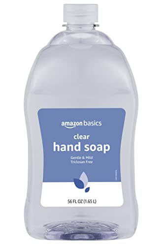 Amazon Basics Gentle & Mild Clear Liquid Hand Soap Refill, Triclosan-free, 56 Fluid Ounces, 1-Pack