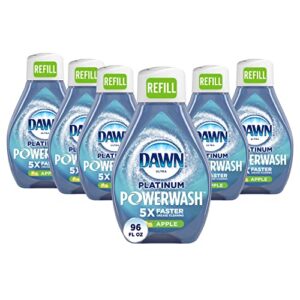 dawn platinum powerwash dish spray, dish soap cleaning spray, apple scent refill, 16oz (pack of 6) (packaging may vary), dish soap spray