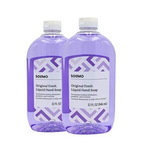 amazon brand – solimo original fresh liquid hand soap, 32 fluid ounce (pack of 2)