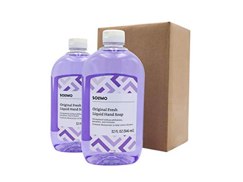 Amazon Brand - Solimo Original Fresh Liquid Hand Soap, 32 Fluid Ounce (Pack of 2)