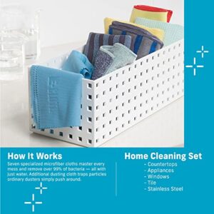 E-Cloth 8pc Home Cleaning Set, Contains Multiple Microfiber Cleaning Cloths & Deep Clean Mop, Microfiber Mop, Perfect Floor Cleaner for Hardwood, Laminate, Tile and Stone Flooring, 100 Wash Promise