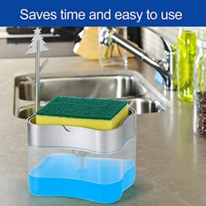 Premium Quality Dish Soap Dispenser - Countertop Kitchen Soap Dispenser, Sink Dish Washing Soap Dispenser 13 Ounces (Sponge Included)