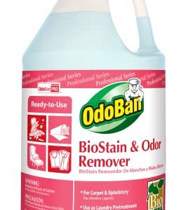 OdoBan Professional Series Cleaning 3-in-1 Carpet Cleaner Concentrate, 1 Gallon & Professional Cleaning Ready-to-Use BioStain and Odor Remover, 1 Gallon