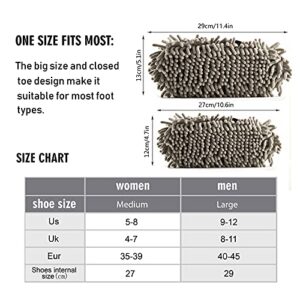 Kigai Microfiber Cleaning Slippers Giraffe Leopard Washable Mop Shoes Slipper for Men/Women House Floor Dust Cleaner, Size L