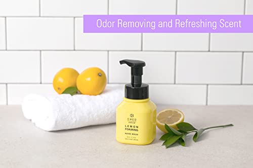OBED Natural Foaming Hand Soap, Lemon Liquid Hand Soap Pump Bottle, Hydrating and Moisturizing Hand Wash, 65% Lemon Extract and Odor Eliminator, 10.15 fl oz 2 set