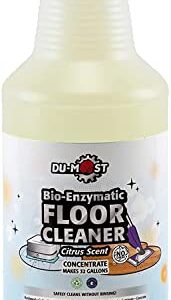 DU-MOST Enzymatic Floor Cleaner Concentrate (1 Oz Makes 1 Gal), No, Streak, No Rinsing, Kids & Pets Safe, Hard Surface Floors, Citrus Scent, 32 Fl Oz