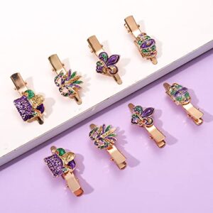 CEALXHENY Mardi Gras Hair Clips for Women (8PCS SET 1)