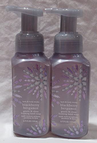 Bath Body Work 2 Blackberry Bergamot Gentle And Clean Foaming Hand Soap bundle set 8.75 fl oz each