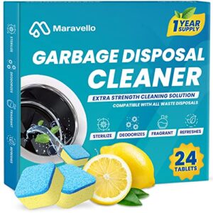 Maravello Disposal Cleaner and Dishwasher Cleaner Tablets, Powerful Extra-Strength, For All Machines Including Heavy Duty And Septic