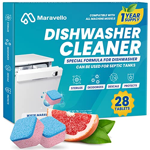 Maravello Disposal Cleaner and Dishwasher Cleaner Tablets, Powerful Extra-Strength, For All Machines Including Heavy Duty And Septic