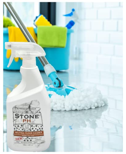 STONE PH Neutral Floor Cleaner Kitchen & Home Cleaning Surfaces: Safe, Orange, Spray, Marble, Granite, Quartz, Travertine, Non Abrasive & Non Toxic, Biodegradable, Lavender, (25 fl. Oz)