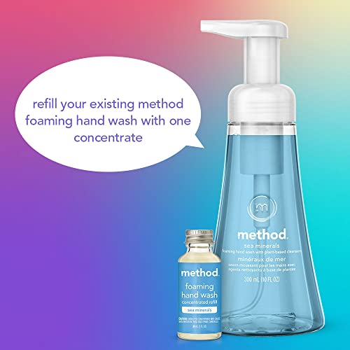 Method Foaming Hand Wash Concentrates Starter Kit, Sea Minerals, 1 Reusable 10 fl oz Bottle and 2 Recyclable 1 fl oz Refills