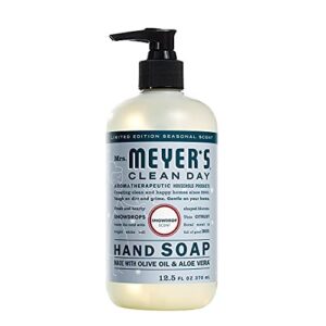 MRS. MEYER'S CLEAN DAY Liquid Hand Soap, Snow Drop 12.5 Fl Oz (Pack of 8)