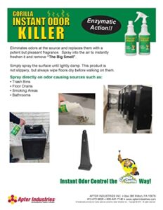 garage gorilla odor killer, for trash cans, bathrooms, drains, smoking areas, contains odor eating enzymes, 32oz. (pack of 6)