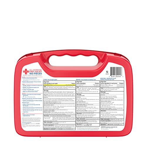 Johnson & Johnson All-Purpose Portable Compact Emergency First Aid Kit, 160 pc