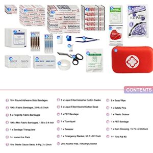 275PCS Personal First Aid Kit for Car Emergency Supplies Mini Compact Bag for Backpack, Basic Camping Essentials Survival Kit for Hiking Travel AMORNING