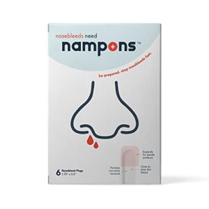 nampons for nosebleeds – 6 nasal plugs with clotting agent to stop nosebleeds fast. trusted by doctors, nurses and first responders. safe and effective for children, adults, and seniors