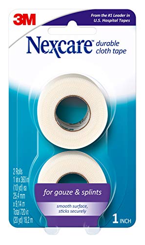 Nexcare Durapore Durable Cloth Tape, From the #1 Leader in U.S. Hospital Tapes, 1 Inch X 10 Yards, 6 Rolls