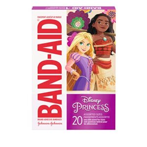 Band-Aid Brand Adhesive Bandages for Minor Cuts & Scrapes, Wound Care Featuring Disney Princess Characters, Fun Bandages for Kids and Toddlers, Assorted Sizes, 20 Count