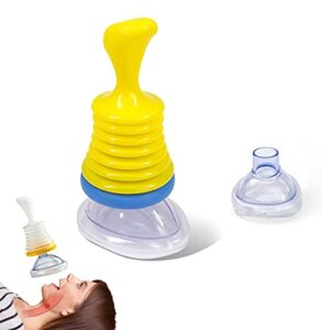 new choking emergency device rescue device, first aid with 2 size cpr masks for kids and adults, portable suction choking first aid anti for children and adults (color : yellow, size : 1pcs)