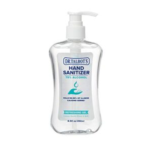 dr. talbot’s refreshing gel hand sanitizer with easy pump, fragrance free, 8.5 fl oz