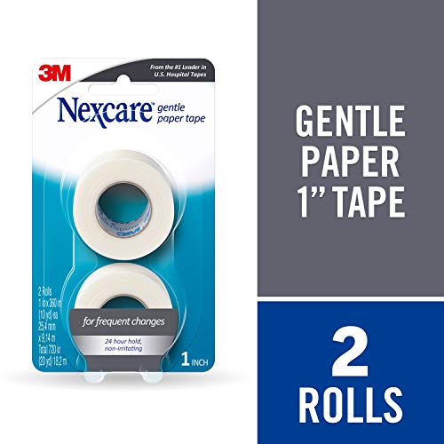 Nexcare Gentle Paper First Aid Tape, Ideal For Securing Gauze And Dressings, 1 in x 10 yds, 2 Rolls