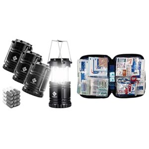 etekcity led camping lantern for emergency light hurricane supplies, lanterns, 4 pack & first aid only 298 piece all-purpose first aid emergency kit (fao-442)