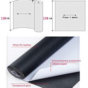 bandezid Roll Self-Adhesive Pu Leather Patch Repair Kit First Aid Sofa Car Seat Furniture Jacket Handbag(幅1.38x0.5m1m2m3m4m5m)-Dark Gray 1.38×4m