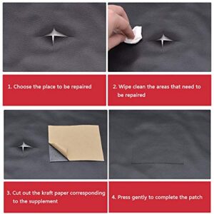 bandezid Roll Self-Adhesive Pu Leather Patch Repair Kit First Aid Sofa Car Seat Furniture Jacket Handbag(幅1.38x0.5m1m2m3m4m5m)-Dark Gray 1.38×4m