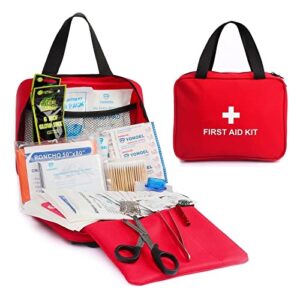 240 Piece First Aid Kit Bag All Purpose Emergency Survival Home Car Office College Dorm Room Travel Camping Outdoor Boating Essential Medical Bag