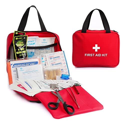 240 Piece First Aid Kit Bag All Purpose Emergency Survival Home Car Office College Dorm Room Travel Camping Outdoor Boating Essential Medical Bag