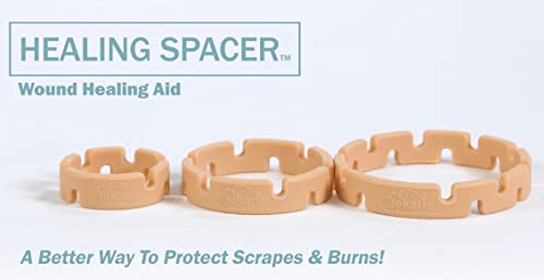 Jokari Healing Spacers 3 Pack for Small Scrapes, Scratches or Burns. Place Medical Grade Silicone Ring Around Affected Area, Wrap With Bandage, Secure With Tape to Allow for Airflow and Faster Healing