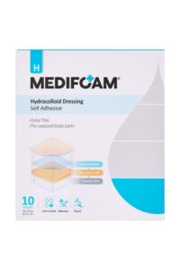 medifoam h hydrocolloid dressing self adhesive(4″x4″/10sheets) – korean large hydorcolloid bandage | extra thin hydrocolloid wound dressing | healing for bedsore, burn, blister, sterile and waterproof
