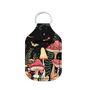 zpinxign mushroom hand sanitizer bottle holder travel bottle holder keychain for backpack purse sleeve with clip-on pouch
