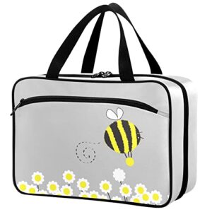 naanle medicine storage bag bumblebee blooming daisies empty large family first aid box pill bottle organizer for home office car outdoor travel camping emergency medical supplies