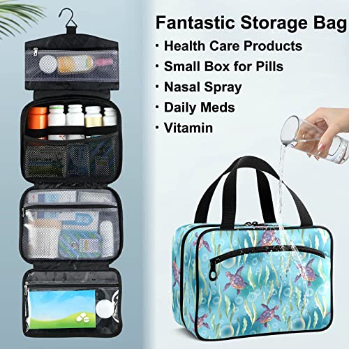 Naanle First Aid Bag Watercolor Sea Turtle Empty Medium Medicine Storage Bag Emergency Treatment Medical Bags Travel Medicine Bag Pill Bottle Organizer for Vitamin Supplement