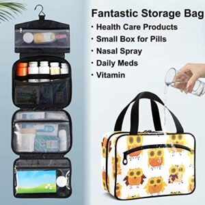 Naanle First Aid Bag Bird Owl Sunflower Empty Medium Medicine Storage Bag Emergency Treatment Medical Bags Travel Medicine Bag Pill Bottle Organizer for Vitamin Supplement