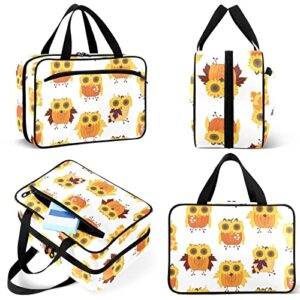 Naanle First Aid Bag Bird Owl Sunflower Empty Medium Medicine Storage Bag Emergency Treatment Medical Bags Travel Medicine Bag Pill Bottle Organizer for Vitamin Supplement