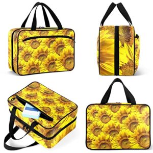 Naanle First Aid Bag Sunflowers Floral Empty Medium Medicine Storage Bag Emergency Treatment Medical Bags Travel Medicine Bag Pill Bottle Organizer for Vitamin Supplement