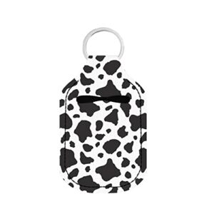 youngerbaby lovely cow print travel size hand sanitizer holder keyring girls keychains with metal ring