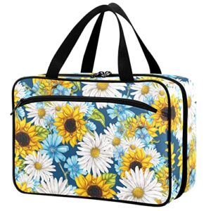 Naanle Medicine Storage Bag Watercolor Daisy Sunflower Empty Large Family First Aid Box Pill Bottle Organizer for Home Office Car Outdoor Travel Camping Emergency Medical Supplies