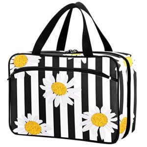 naanle medicine storage bag stripe daisy floral empty large family first aid box pill bottle organizer for home office car outdoor travel camping emergency medical supplies