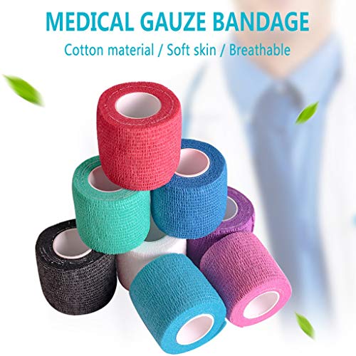 20 Pack Self Adhesive Bandage Breathable Cohesive Bandage Wrap Rolls Elastic Self-Adherent Tape for Stretch Athletic, Sports, Wrist, Ankle (Multicolor)