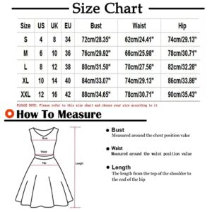 NOKMOPO Women's Summer Casual Fashion Dress Printing Sexy Sleeveless Sling Strap Dress Waist Fitting Short Dress with Pocket(A-Blue,Large)