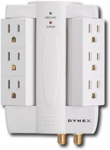 dynextm – 6-outlet wall-mount surge protector dx-6out