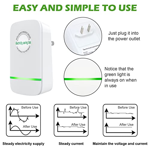 Pro Power Saver,Energy Saver Household Power Saver Electricity Saving Box and High Efficiency Household Office Market Device Electric Smart US Plug 90V-250V 30KW（4 Pack ）