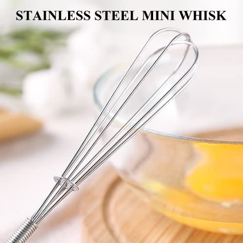 NileHome Mini Whisks Stainless Steel Whisk Set 5" 7" Kitchen Small Wisk Balloon Wire Tiny Whisks for Cooking, Whisking, Blending, Beating, Stirring 2Pack