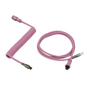 azuraokey 1.8m aviation connector 2 in 1 type-c to usb coiled cable woven mesh desktop computer aviation connector for mechanical keyboard