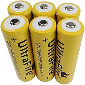 huin 6 pcs 3.7v li-ion 9800mah rechargeable battery button top lithium battery large capacity battery for led flashlight torch,headlamp,electronic devices not aa aaa