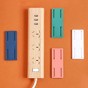 4PCS Adhesive Punch-Free Socket Holders, Self-Adhesive Desktop Socket Fixer, Slide Wall Mount Power Socket Holders